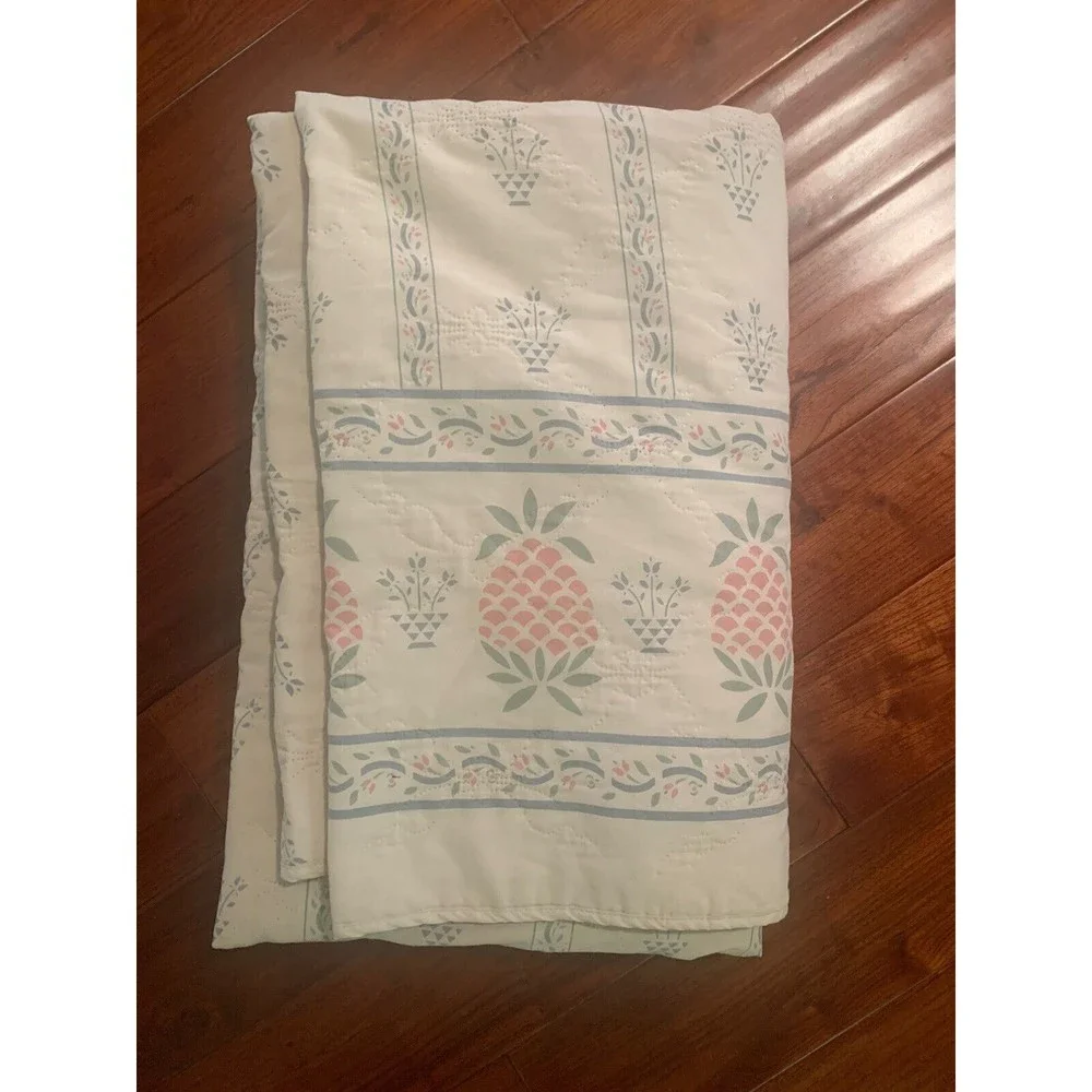VINTAGE Canon PINEAPPLE STENCIL Bedspread Coverlet Comforter size Full/Queen